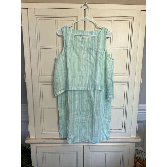 NWT J.Jill Sz medium petite MP linen dress Pure Jill - Picture 1 of 3